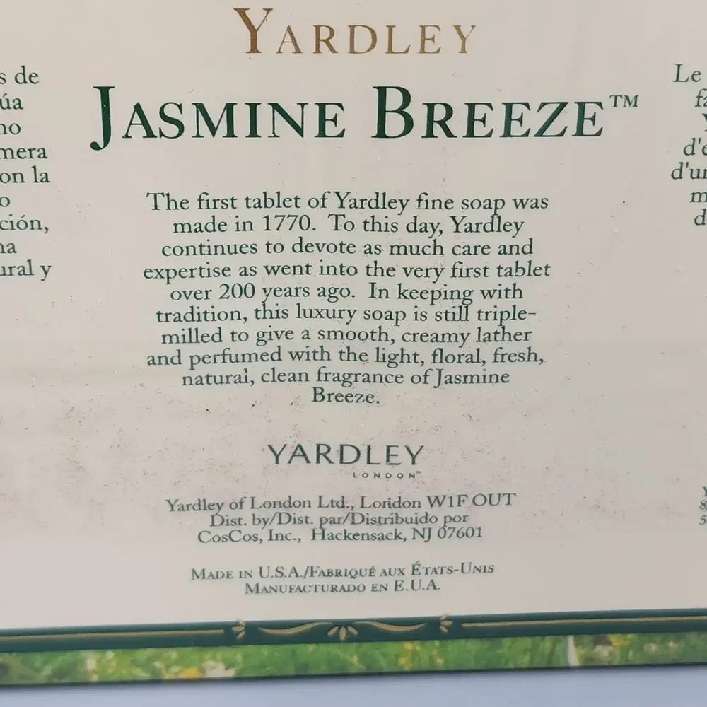 Yardley London Bath Bar Luxury Soap Discontinued Jasmine Breeze 3 Pack Sealed